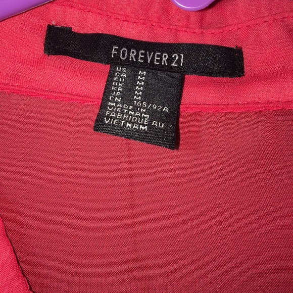 Red sheer button down - Picture 4 of 4